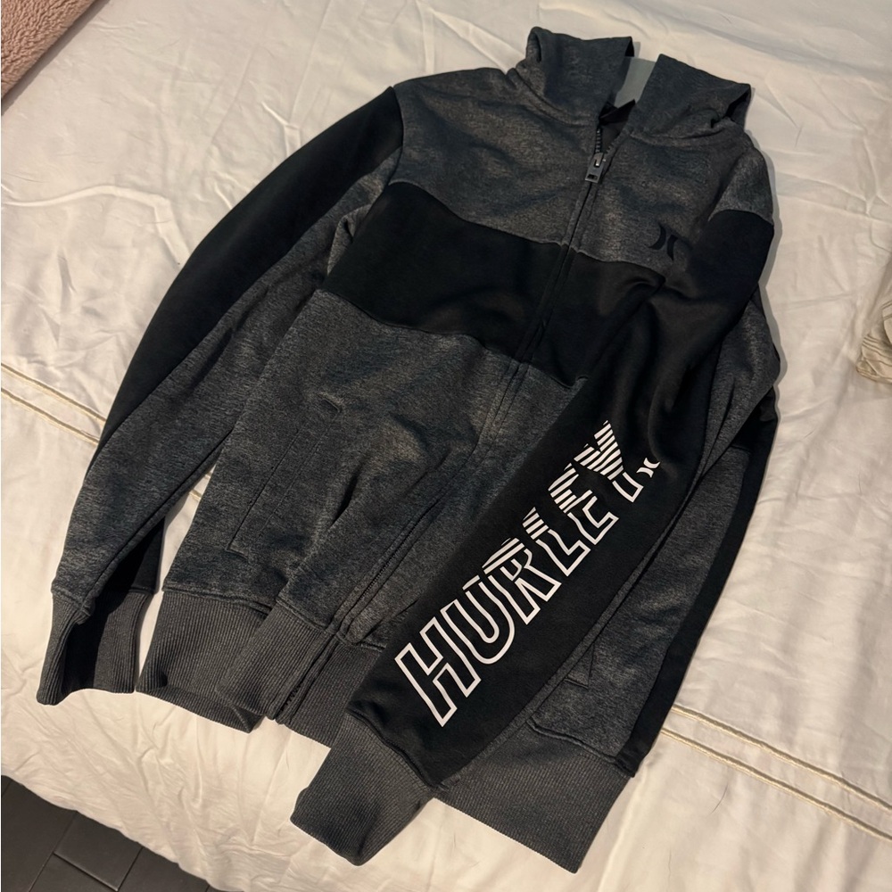 Hurley Kids Black and Gray Hoodie